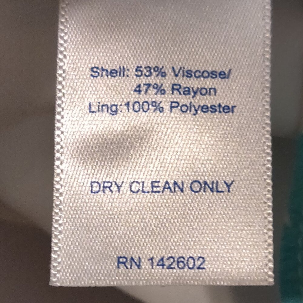 Sail To Sable Blue Palm Print Flutter Sleeve Ruff… - image 3